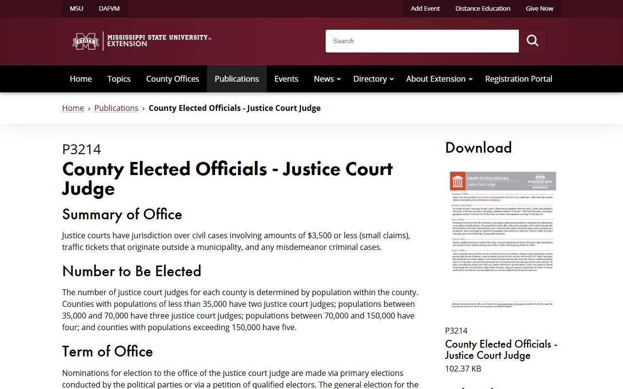 Lawrence County traffic court records and justice court judge role guide